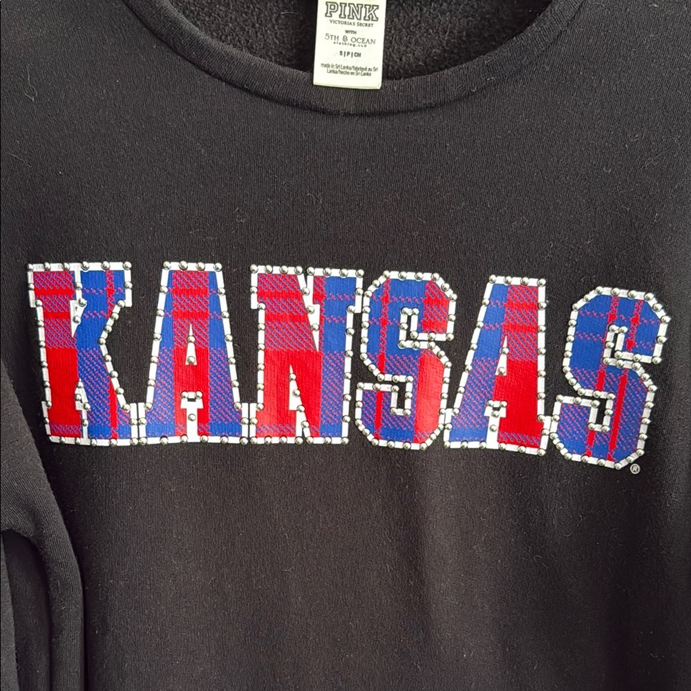 Kansas Black Crop Sweatshirt - Picture 3 of 6